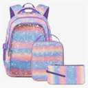Cute Girls Backpacks with Lunch Box for Kids Candy Gradient Glitter Kawaii School Book Bag for Age 4-6 6-8 8-10 for Primary Kindergarten Elementary Pre School Aesthetic Lightweight Mochila Para Niñas, Color: Bubbles