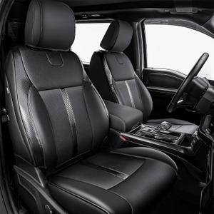 Leather Seat Covers Custom Fit for 2021-2025 F150 XL XLT STX Super Crew Cab - Custom Fit for 2023-2025 F250 F350 F450 XL XLT Crew Cab - Fully Covered, NOT for 40/20/40 Bench Front Seat