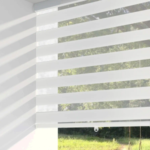 ShadesU Cordless Zebra Blinds, Indoor Window Shades, Modern Style, Auto Shades, Cortinas para Ventanas (White Color) (Height from 20 Inch to 72 Inch) (36 1/2 Inch Width)