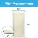 Filtrete 14x25x1 Air Filter MERV 5, 6-Pack AC Furnace Filters for Home HVAC, MPR 300 Basic Dust Defense, Removes Lint & Household Dust, 3-Month Pleated Electrostatic (Actual Size 13.81x24.81x0.81 in)