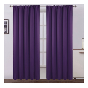 LEMOMO Purple Blackout Curtains/52 x 108 Inch/Set of 2 Panels Rod Pocket Room Darkening Curtains for Bedroom