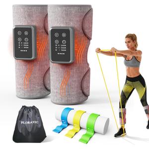 Cordless Leg Massager with Heat for Circulation & Pain Relief, Portable Rechargeable Calf Massager with Air Compression, 3 Modes & 3 Intensities, Relaxing Gift for Mom, Dad, Seniors, Athletes