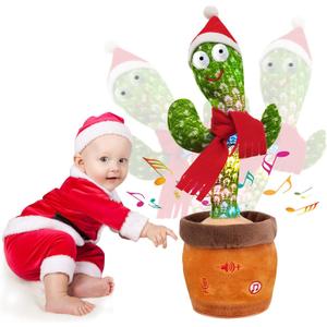 Emoin Christmas Dancing Cactus Toy, Talking Cactus Baby Toys for Baby Christmas Toy Gift Singing Repeats What You Say Baby Interactive Plush