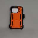 FNTCASE for iPhone 15 Pro Case: with Belt-Clip Holster & Built-in Screen Protector & Kickstand, Full-Body Dual Layer Heavy Duty Rugged Military Shockproof Protective Cell Phone Cover 6.1 inch-Orange