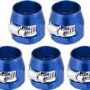 X AUTOHAUX 5 Pcs AN10 Hex Car Hose Finisher Flexible Rubber Pipe Clamp with Screw Band Adapter Fitting for Oil Fuel Water Tube Blue