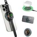 3 in 1 Charging Station with Magnetic Phone Ring Holder, 15W Ultra-Fast Charger, Compatible with iPhone 16/15/14/13/Pro/Max, iWatch, AirPods4/3/2/Pro, Technological Blue 1