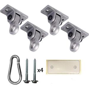 ABUSA Heavy Duty White Metal Color Swing Hangers Screws Bolts Included Over 5000 lb Capacity Playground Porch Yoga Seat Trapeze Wooden Sets Indoor Outdoor (4 Pack)