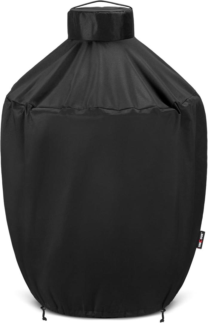 Unicook Grill Cover 31.5 Inch, Compatible with Large Big Green Egg, Kamado Joe and Pit Boss Ceramic Grills, Heavy Duty Waterproof BBQ Cover, Fade Resistant Round Smoker Protector, 31.5" Dia X 31.5" H
