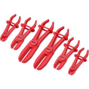 DURATECH 6-Piece Hose Clamp Set, Pinch Clamp Pliers for Flexible Hoses, Fuel, Gas, Brake & Radiator Lines