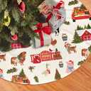 Christmas Farm Animal Christmas Tree Skirt 36 Inches Animal Tree Skirt Xmas Tree Mat Holiday Party Supplies Christmas Tree Decorations