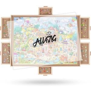 Amazon.com: ALL4JIG 1000 Pieces Rotating Puzzle Board with 6 Drawers and Cover,22"x30"Portable Wooden Jigsaw Puzzle Table for Adults,Lazy Susan Spinning Puzzle Boards Birthday Gift for mom : Toys & Games