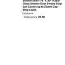 2-Pack Frameless Shower Door Bottom Seal (1/4'' X 39'') Clear Glass Shower Door Sweep Strip can Covers up to 23mm Gap - Stop Leaks