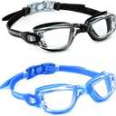 2 x Adult Swim Goggles 2 Pack No Leaking Goggles for Men Women Youth | Anti-Fog UV Protection Mirrored Swimming Glasses