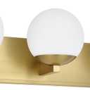 Gold Bathroom Vanity Light Fixtures, 3-Light Globe Bathroom Lighting Fixtures Over Mirror, Modern Wall Lights for Living Room, Long Backplate, Standard E26 Base, Aged Brass