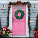 2 x 24 Pcs Christmas Wreath Pad, Christmas Door Protector Felt Adhesive Non Slip Door Garland Wreath Backing Padding Prevent Decorative Protection for Xmas Holiday Scratch Dings Dent(Green)