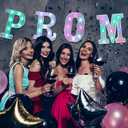 Kathfly 4 Pcs LED Prom Letter Lights 3D Extra Large Prom 2026 Light up Sign Marquee Letters Decorations for 2026 Graduation Party Supplies(Holographic)