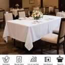 MRJ White Polyester Tablecloth 6 Pack, 60 x 102 Inch Rectangle Table Cloth for 6 Feet Tables, Bulk Stain Resistant Wrinkle Free Washable Fabric Cover for Weddings, Banquets & Restaurants