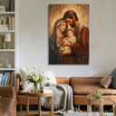 KPLUNDO Holy Family Canvas Wall Art Catholic Art Jesus and Virgin Mary Picture Christian Painting Print for Living Room Bedroom Home Decor Frame,16.00x24.00 inch