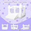 AKSPORT Inflatable Bounce House,White Castle Bounce House for Kids 3-6 Indoor & Outdoor Inflatable Bouncer House with Slide & Air Blower & Balloons for Kids Birthday Party,Wedding Party, 11.97x8.98x7.15ft