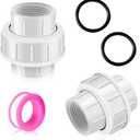 FANOVO 2PCS 2 INCH FIP White Plastic, 2 INCH PVC Union Coupling Pipe Fitting PVC Pipe Unions for Swimming Pools and Outdoor Plumbing Applications, White, 2 INCH