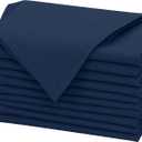 Ruvanti Linen Napkins Set of 12, 18x18 Cloth Napkins, Cotton Linen Blend Napkins Cloth Washable, Soft, Reusable Dinner Napkins for Wedding, Parties, Christmas, Thanksgiving, Everyday Use - Navy