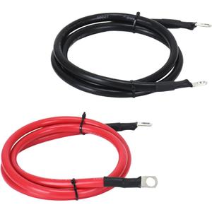 4 AWG Battery Cable 6FT 4 Gauge Pure Copper Battery Inverter Cables with 3/8 in Lugs Both Ends Power Inverter Wire Set for Automotive Solar Power Inverter Marine Boat RV Car Motorcycle (6FT)