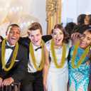 Huskein 120Pcs Gold Mardi Gras Beads Necklaces, 33 Inch Oval Beads Necklaces Gold Accessories, Christmas New Years Eve Party Favors, Mardi Gras Favors New Years Supplies Christmas Decorations