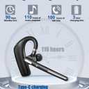 Kendir Bluetooth Headset V5.4, Wireless Bluetooth Earpiece with CVC8.0 Dual Mic Noise Cancelling 110 Hours Talktime for Cell Phone/iPhone and Android Headphones for Trucker/Driver/Business