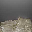 Satin Queen Comforter Set Silk Like Satin Bedding Set Hotel Soft Polyester Beige Bed Set Luxury Silky Pillow Cover with Quilt Set Ruffle Down Comforter Home Decor