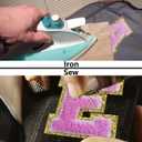 5 x Letter Patches Varsity Glitters Chenille,3 PCS SPRT Iron on Pink Letter Patch,Alphabet Cloth Patch for Team Costume Decoration 3.1in Height Z (3 Pieces)