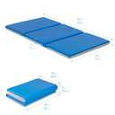 ECR4Kids Everyday Folding Rest Time Mat, 3-Section, 2in, Sleeping Pad, Blue/Grey