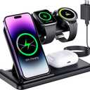 4 in 1 Wireless Charging Station for Apple and Samsung, Wireless Charger Stand Magnetic for iPhone 15 14 13 12 11 Pro Max XR XS 8 Plus, for Apple Watch 8 7 6 5 4 3 2 SE,for AirPods Pro 3 2