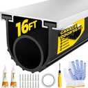 Holikme Garage Door Seal - Pre-drilled Aluminum Track Retainer Kit, Easy to Install, Durable U+O Ring Combination Garage Door Weather Stripping Kit, Black16FT