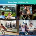 TMY Projector with WiFi and Bluetooth80" screen includedNative 1080P Outdoor Projector, 4K Supported Portable Projector, Compatible with iOS/Android/PC/TV Stick/HDMI/USB, Indoor Outdoor Use