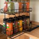 Simple Houseware 2-Tier Spice Rack Slide Out Wire Basket Drawer Organizer, Black