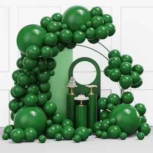Green Balloons Garland Arch kit, 114pcs Dark Green Latex Balloon with Different Sizes for Birthday, Graduation, Christmas, St. Patrick's Day, Summer Jungle Forest Party Decorations
