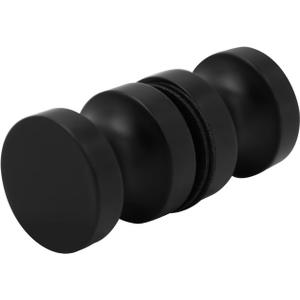 CKB Shower Glass Door Knob, Double Sided Pull Handle for 5/16"~1/2" Glass, Stainless Steel with Matte Black Surface Shower Door Handle