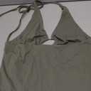 Women Dressy Double Lined V Neck Halter Tank Tops Sexy Bustier Going Out Cami Shirt for Workout Party Concert Beach Club Night College Dance Cute Basic Summer Clothes Vacation Outfit,Army Green,Large