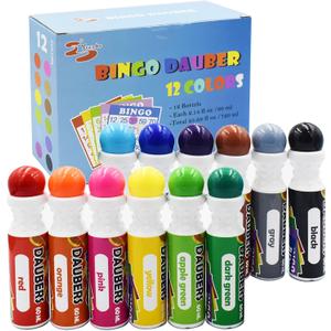 Yuanhe Bingo Daubers Dot Markers - Mixed Colors Set of 12 Pack