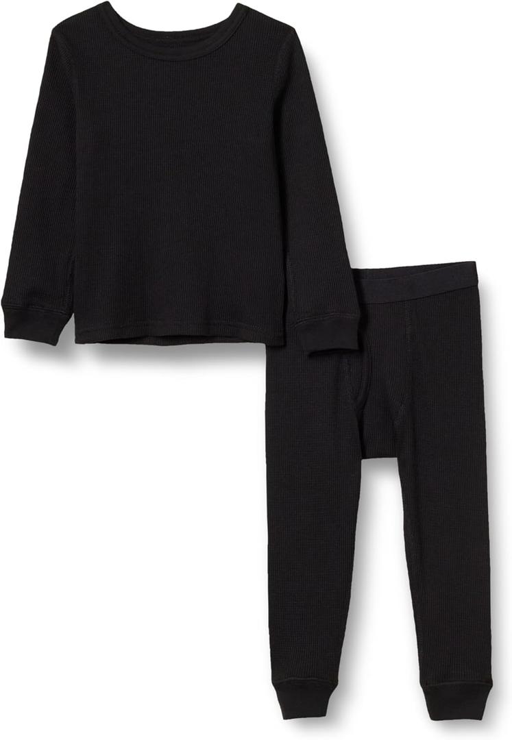 Amazon Essentials Boys and Toddlers' Thermal Long Underwear Set (X-Small, Black)