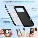 ZTOFERA Magnetic Case for iPhone 17 Pro Max, Compatible with Magsafe, Polka Dot Aesthetic Phone Case Cute for Girl Women, Hard PC+Soft TPU Protective Phone Cover for iPhone 17 Pro Max-Black