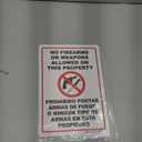 Brimar - 7" x 10" - Bilingual No Firearms or Weapons Sign - 3.5 Mil InfiniStick Vinyl Label - Easy Installation - Versatile Application