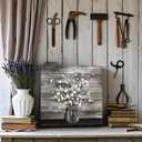 Nachic Wall Vintage Flower Canvas Wall Art Large Rustic Bouquet in Vase Artwork Prints for Bedroom Farmhouse Floral Pictures Bathroom Decor 24" x 24"