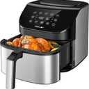 Air Fryer 6.8 Quarts, 10-in-1 Functions, Air Fry, Roast, Bake, Broil, Dehydrate, Large & Compact Air Fryers, Nonstick & Dishwasher-Safe Airfryer Basket, Stainless Steel Air Fryer, Easy to Use