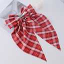 AEGYPIUS Red Hair Bow, 14.9 x 7.8 Inches Christmas Red Hair Bows Plaid Hair Bow for Hair for Women Girls