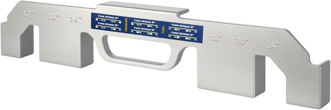 6-in-1 Stud Layout Tool for Framing, Fits 12/14/16/18/20/24 in On-Center Spacing, Labeled Cast Aluminum Framing Jig, Heavy-Duty Rust-Resistant, Portable Carpenter Tool w/U-Handle