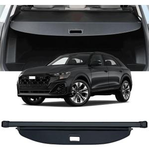 Cargo Cover Compatible with 2019-2025 2026 Audi Q8 SQ8 Trunk Cover Retractable Rear Trunk Security Cover OEM SUV Accessories Shielding Shade Privacy Screen Cover Audi Q8 Cargo Cover