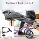 Lightweight Knee Scooter Crutch Alternative, Foldable & Adjustable Knee Scooter for Adults for Foot Surgery, Steerable Knee Walker with Detachable Basket, Includes DIY Stickers-Cream Purple
