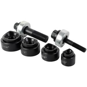 AMZCNC Manual Knockout Punch Kit, Heavy Duty Metal Sheet Knock Out Box Hole Cutter Conduit Punch Driver Die Set ((Conduit Hole Size) 1/2"~1-1/4" Knockout Punch kit)