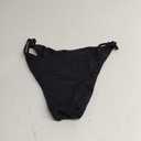 Women's Low Waisted Bikini Bottoms Double Straps Cut-Out Swimsuit Bottoms Cheeky Bathing Suit Bottoms (Medium, Black)